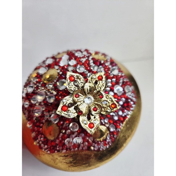 Hand Painted Folk Mushroom Fairy Garden Bling Rose Flowers Ceramic Bird House - Picture 7 of 8